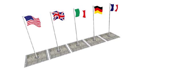 Flags 3d model